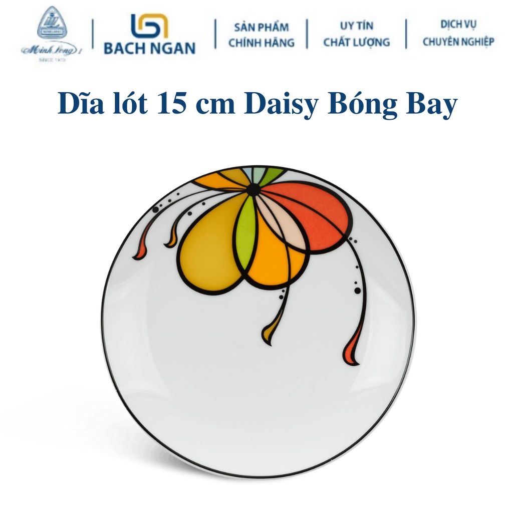 Bộ 10 Dĩa Lót Chén Minh Long 15.5cm Daisy Bóng Bay dùng ăn cơm trong gia đình, đãi khách, tặng tân gia hay tặng người th