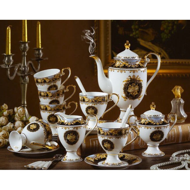 ấm chén sứ xương hoàng gia. ấm chén uống trà kèm hộp quà tặng cao cấp