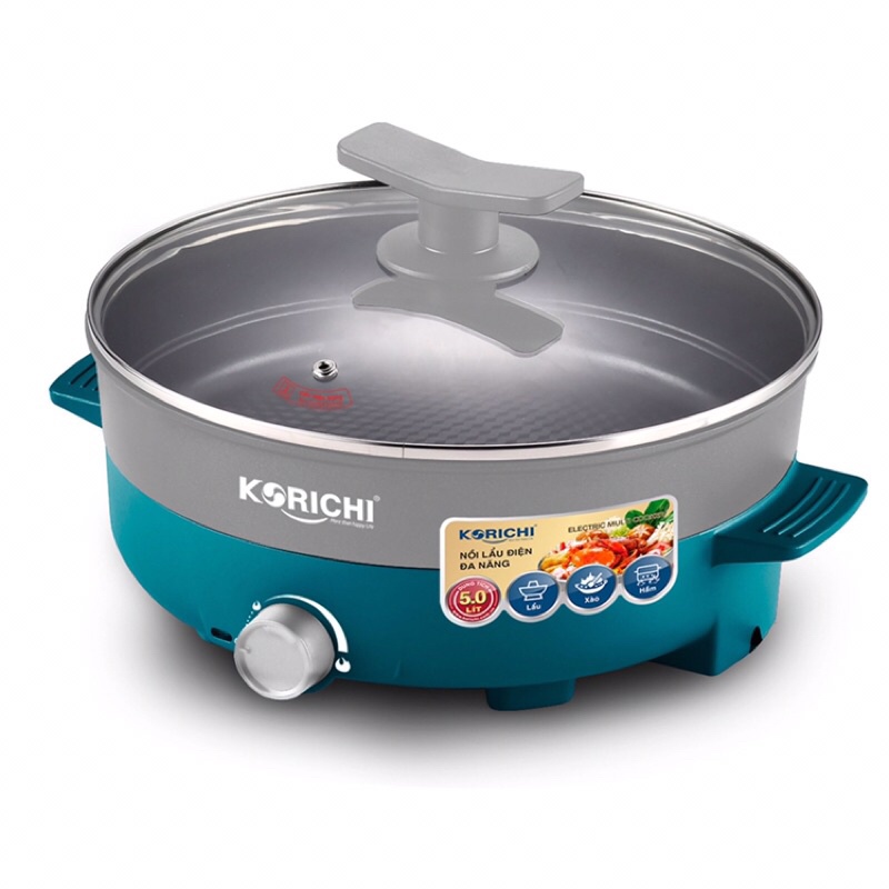 Nồi lẩu điện đa năng cao cấp Korichi-3553 chống dính , chống nóng (5L)
