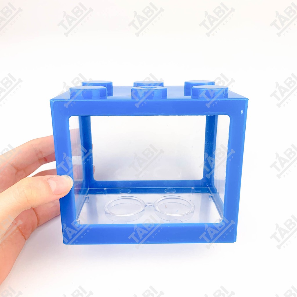 Hồ Cá Lắp Ráp LEGO Mini 12x10.5x8CM - Bể Cá Mini Nuôi Cá Beta, Guppy, 7 Màu,...