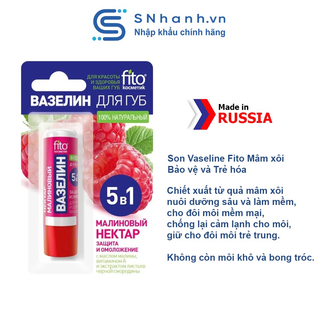 Son Vaseline Fito Mâm xôi Bảo vệ và Trẻ hóa 4,5gr