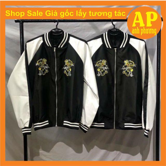 Áo khoác bomber Rồng cá tính form thụng nam nữ unisex giá sỉ