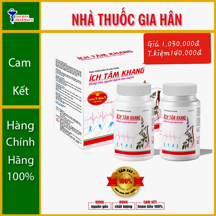 Ích Tâm Khang Hộp 180 Viên - Phòng & Hỗ Trợ Bệnh Suy Tim