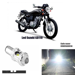 Đèn pha led bi cầu cót pha trắng vàng M6 GD110