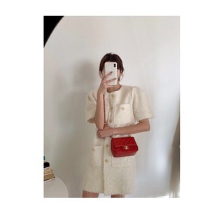 Váy dạ tweed lông tiểu thư
