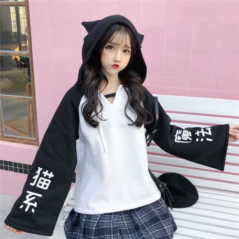 Áo Khoác Hoodie Tai Mèo Dễ Thương