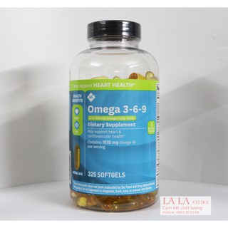 Viên uống Member's Mark Omega 3-6-9 Supports Heart Health 325 viên của Mỹ omega 369
