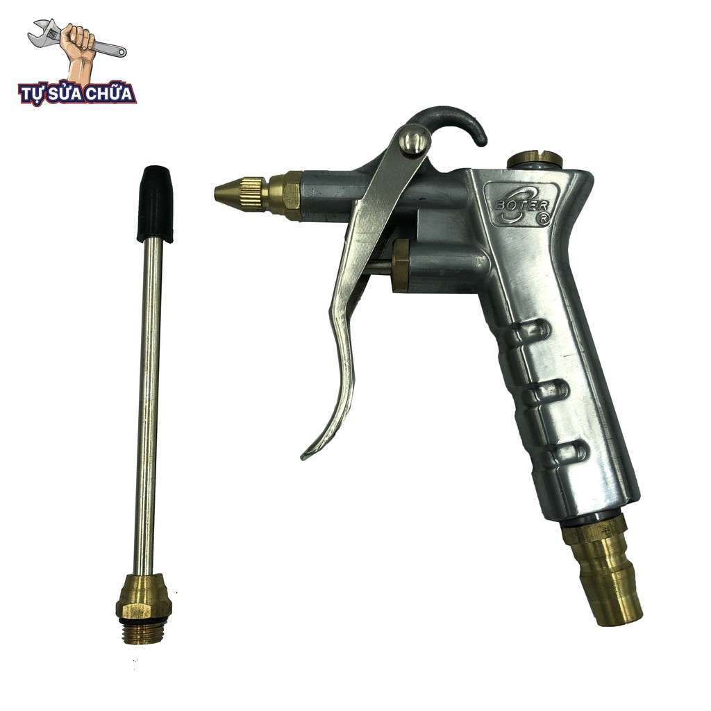 Súng xì khô Boter 2 đầu Nhật Bản đúc thép nguyên khối cao cấp