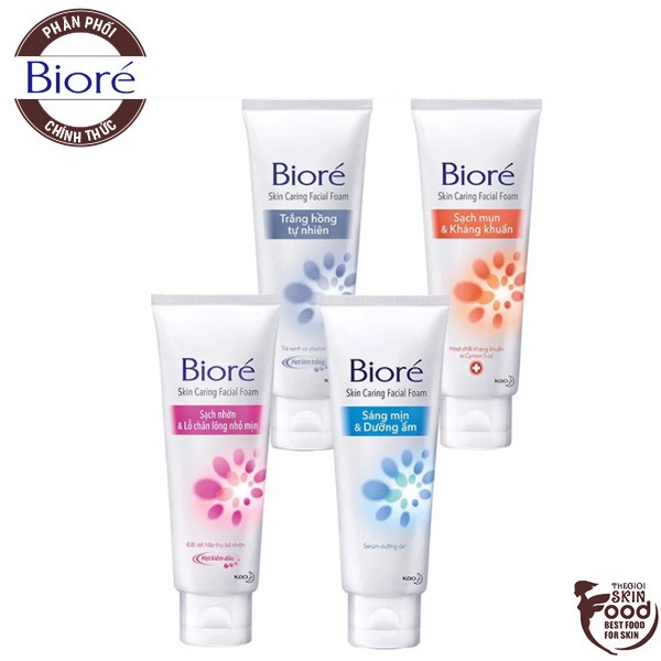 Sữa Rửa Mặt Tạo Bọt Chăm Sóc Da Bioré Skin Caring Facial Foam 100g