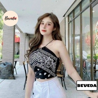 Áo yếm thổ cẩm thun borip dây chéo lưng