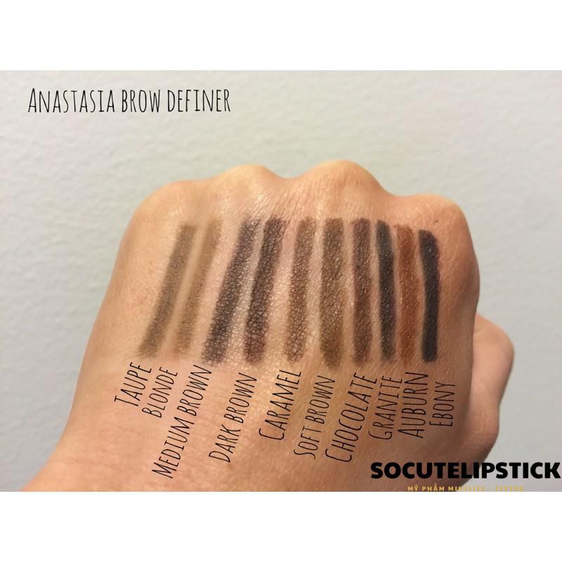 Chì kẻ mày đầu vát Anastasia Beverly Hills Brow Definer Fullsize Màu Ebony - Dark Brown - Medium Brown