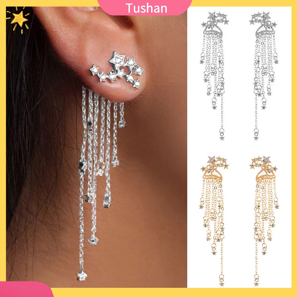 Khuyên tai tua rua hình ngôi sao xinh xắn dành cho nữ