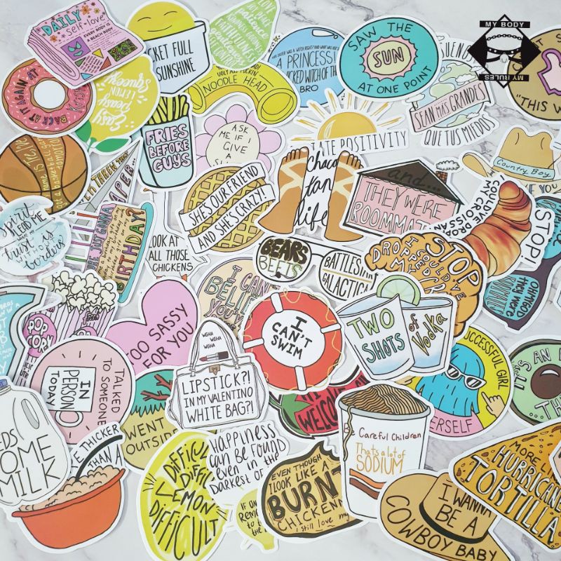 Set sticker/hình dán/decal Text 028.