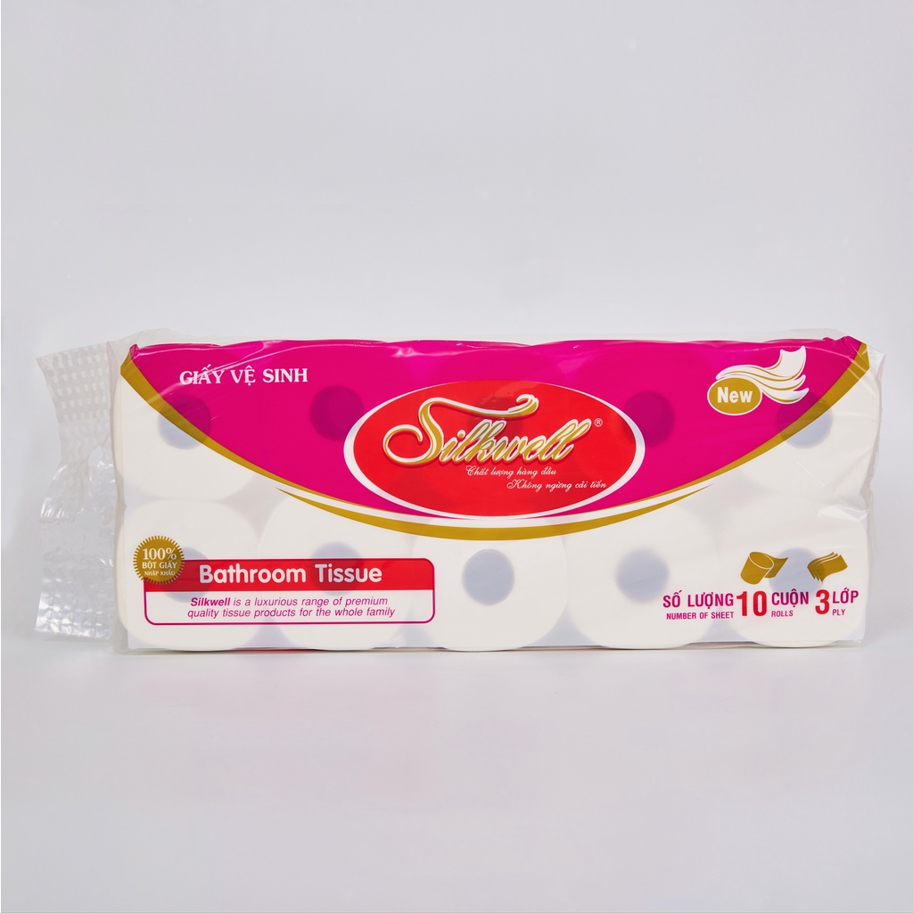 Giấy vệ sinh Silkwell tím 1kg mềm mịn,không chất tẩy trắng