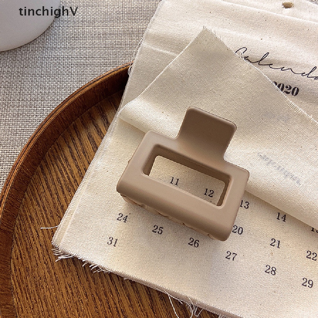 1 Kẹp Tóc Càng Cua Bằng Acrylic Nhám Màu Trơn Thanh Lịch Phong Cách Hàn Quốc