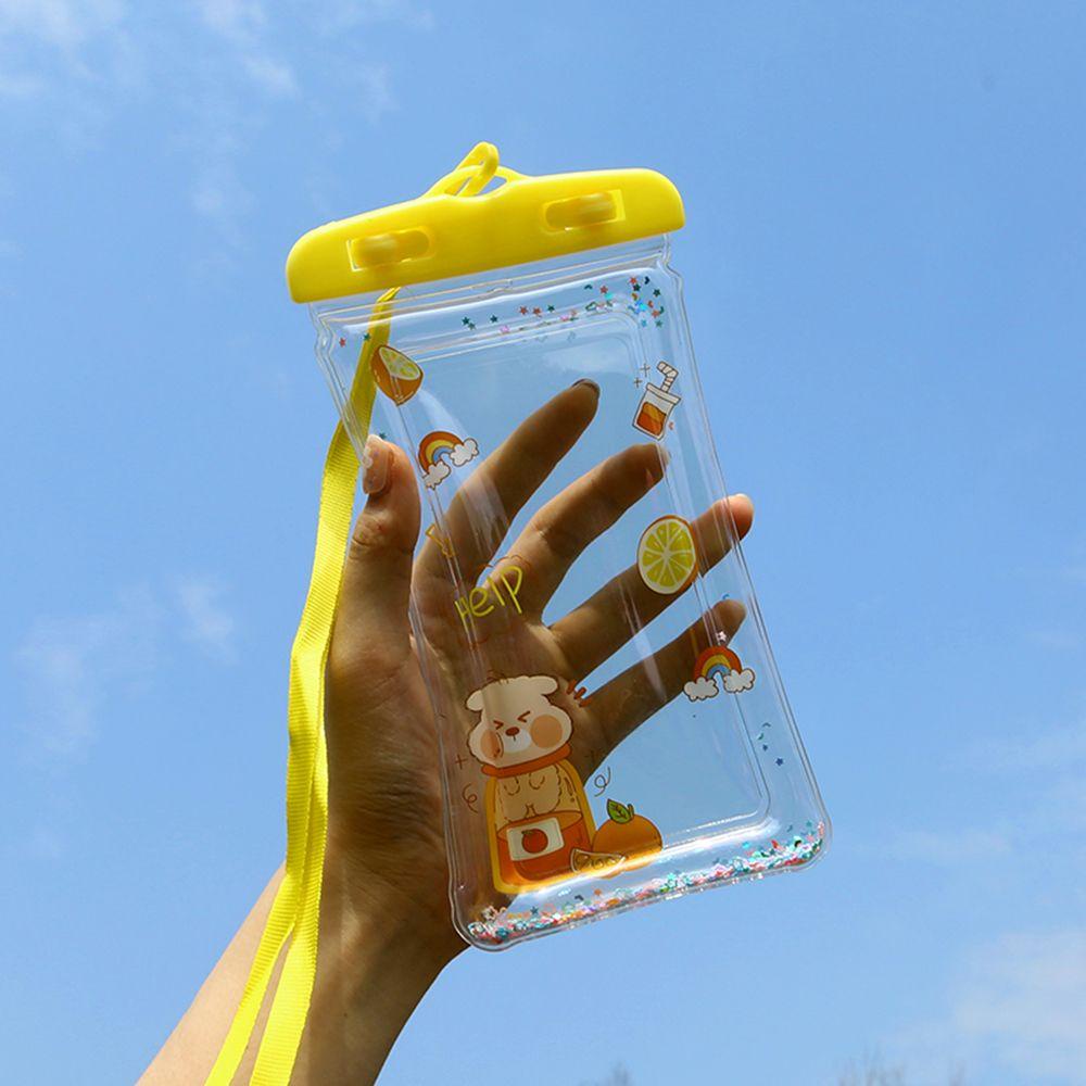 Túi Đựng Điện Thoại Trong Suốt Chống Thấm Nước Họa Tiết Hoạt Hình Kèm Dây Đeo