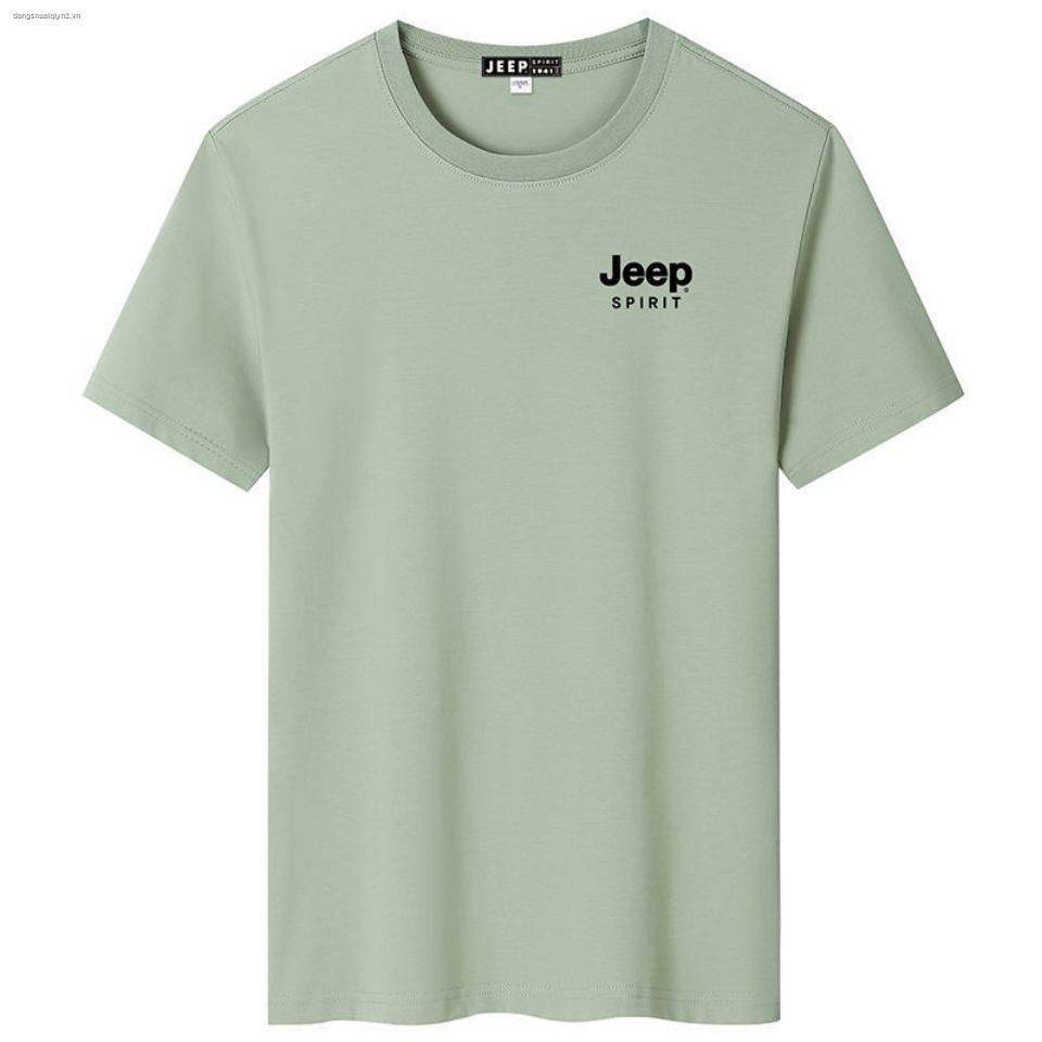 JEEP Áo thun 100% cotton tay ngắn cổ tròn dáng rộng thời trang mùa hè cho nam