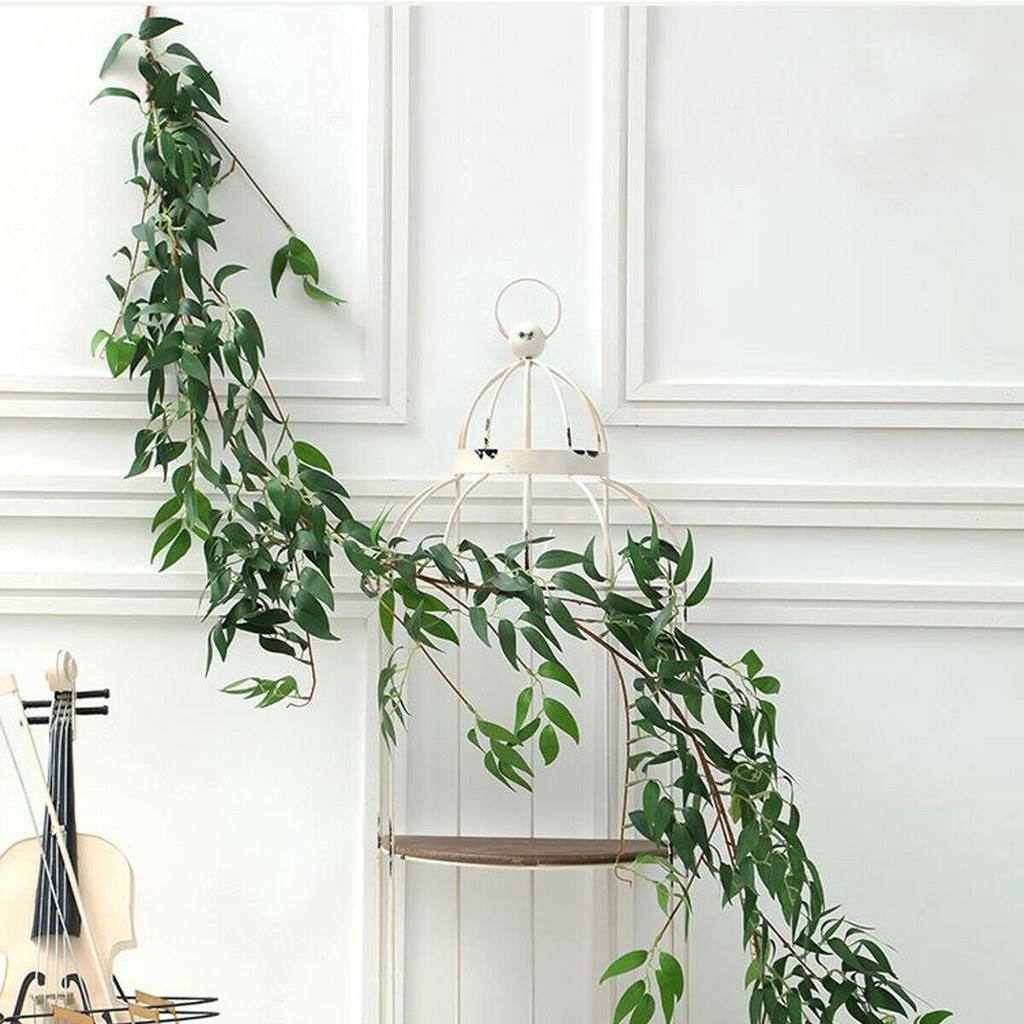 Dây Lá Trầu Bà Giả Bằng Lụa Dài 1.7m Dùng Trang Trí