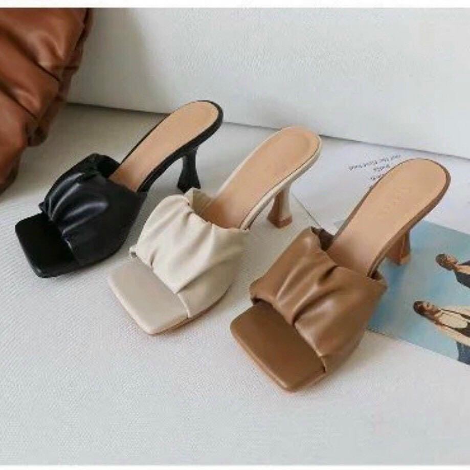 Guốc quai nhún gót nhọn hot cao 7cm - 44