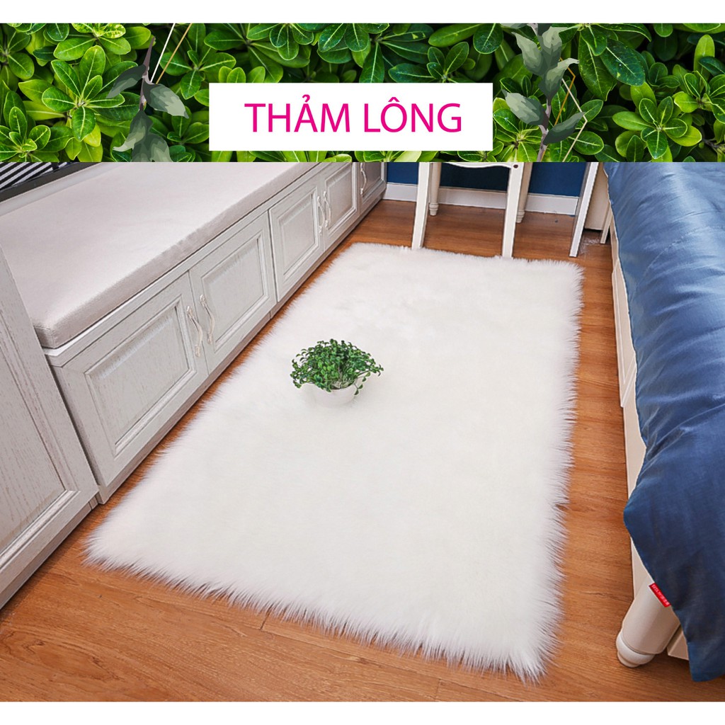 Thảm lông trắng [HÀNG CHẤT LƯỢNG] kích thước 1,2m x 50cm