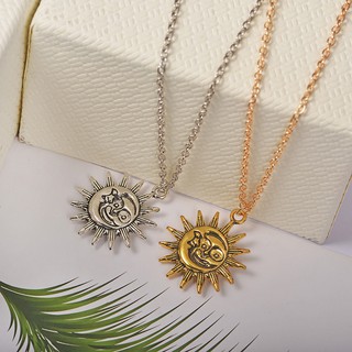 Vintage style moon and sun pendant