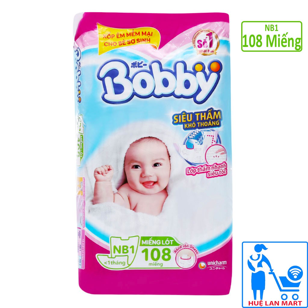 Miếng Lót Sơ Sinh Bobby Newborn 1 - Bịch 108 Miếng