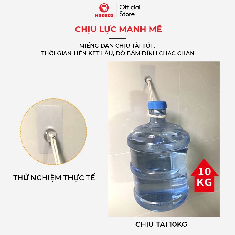 Miếng Dán Tường Đinh Vít Treo Tường Siêu Chắc MODECO - Treo Giá Kệ, Tranh Ảnh Trên Tường Không Cần Khoan Đục - Keo Dày