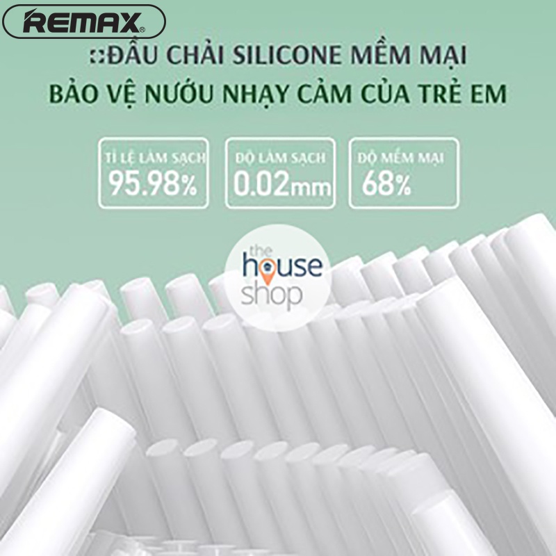 Bàn chải điện cho bé 3 - 9 tuổi bàn chải đánh răng silicon chữ U Remax GH-05