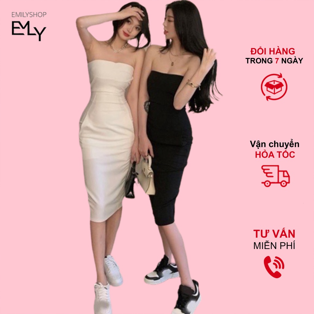 Đầm dáng ôm body kiểu dáng cúp ngực kèm túi Emilyshop ulzzang