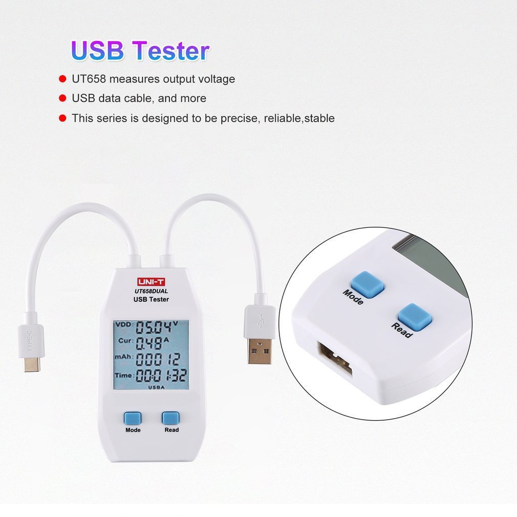 ⊙✓☫Usb Kiểm Tra Điện Áp Uni-t UT658A UT658 UT658Dual UT658C Chuyên Dụng