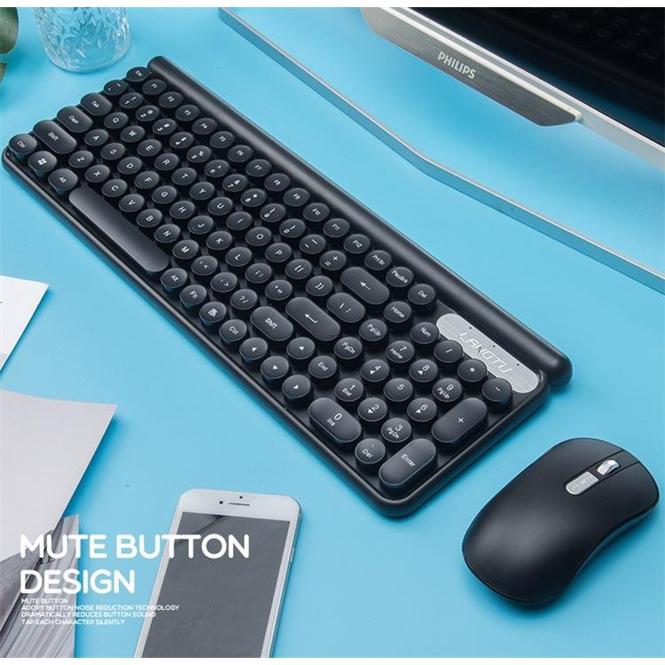 LANGTU LT400 | Combo bộ bàn phím chuột không dây sạc pin có 4 màu dùng cho văn vòng, pc, laptop, tivi