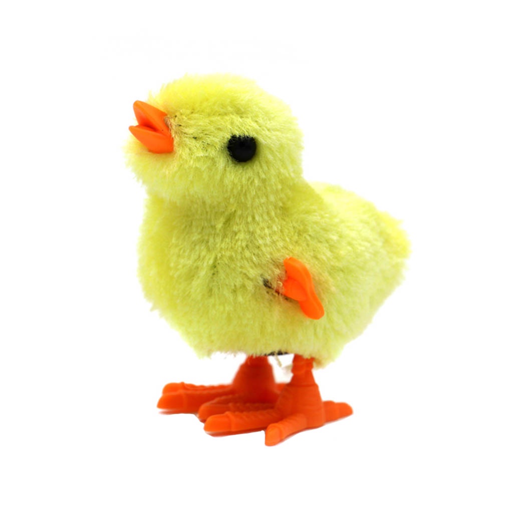 Wind-up Hopping Jumping Chicken Walking Clockwork Rooster Stuffed Plush Animal Toys[sneaky]