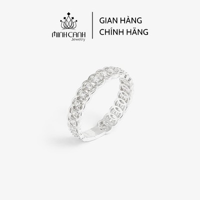 Nhẫn Kim Tiền Bạc Tài Lộc Đính Đá Viền - Minh Canh Jewelry