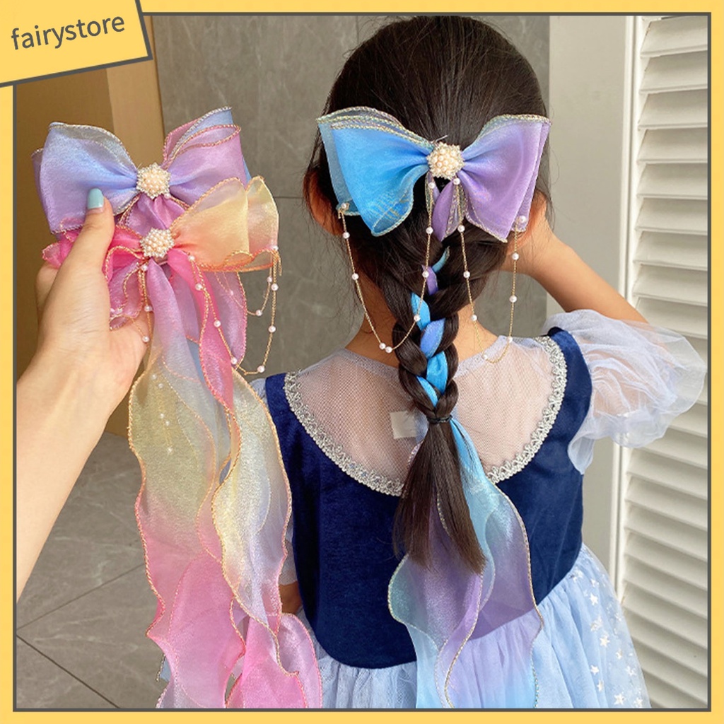 Kẹp TóC HìNh Nơ ĐíNh NgọC Trai Giả ThờI Trang Cho Bé GáI