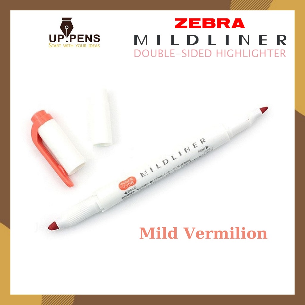 Bút highlight hai đầu Zebra Mildliner Double-Side Highlighter – Màu đỏ cam (Mild Vermilion)