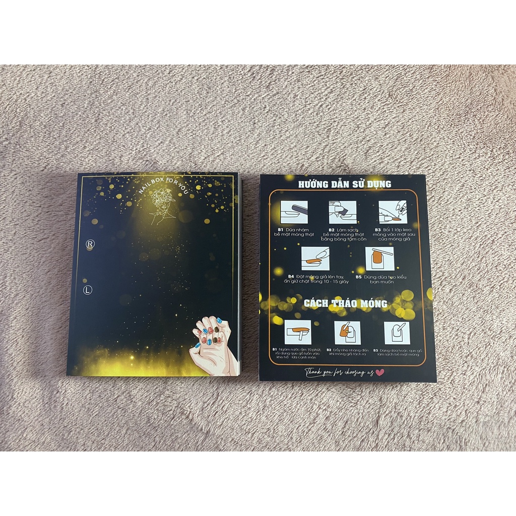 Tag Gắn Móng Tay, Tag NailBox, Thẻ Gắn Móng Tay Giả, Bìa Nail Box, Thẻ NailBox KT11x9cm in 2 mặt Giấy C300