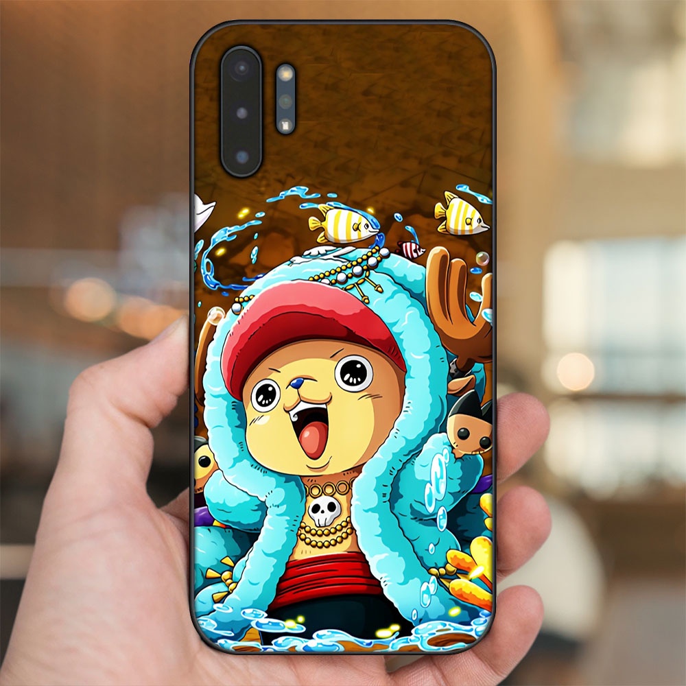Ốp lưng Samsung Note 10 Plus viền đen in hình Chopper One Piece Đảo Hải Tặc