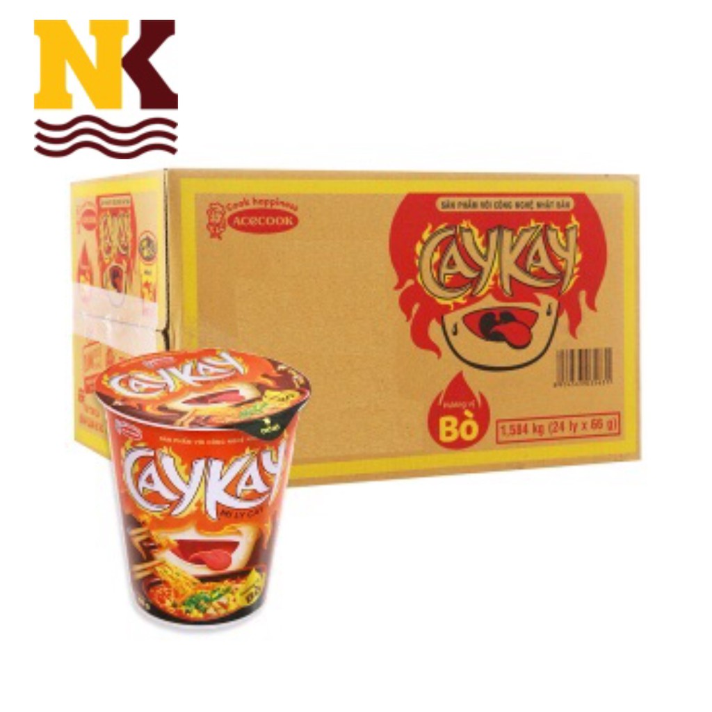 Mì ly caykay bò 66g x 24 ly