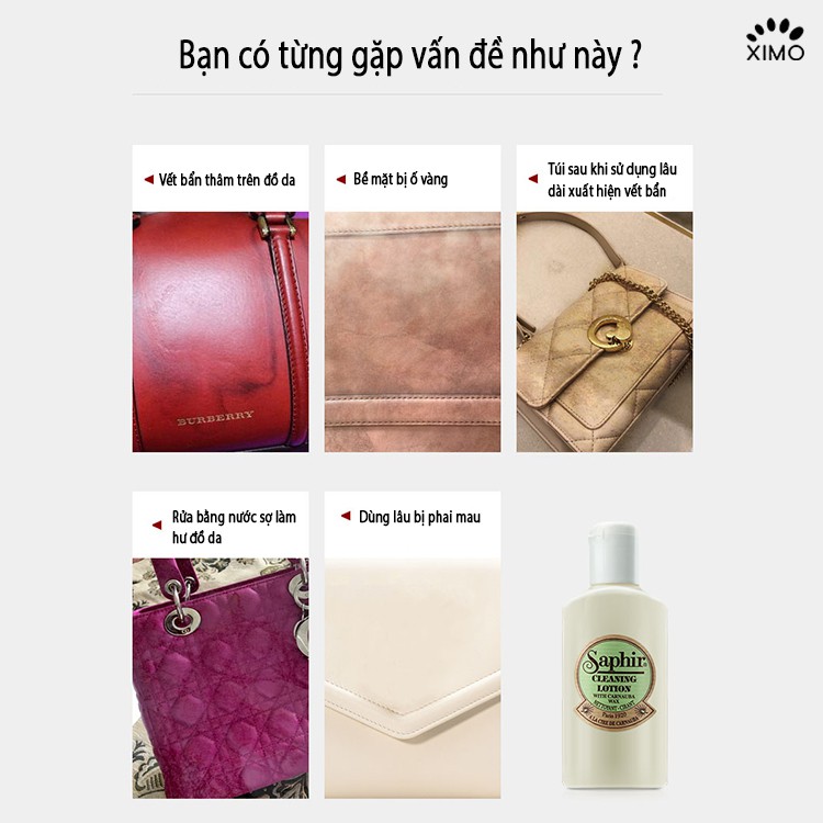 Kem Làm Sạch, Đánh Bóng Da Trơn Patina Và Da Nubuck Dầu Saphir Cleaning Lotion 125ml (XXDG25)