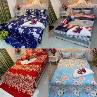 Set chăn ga trần bông poly