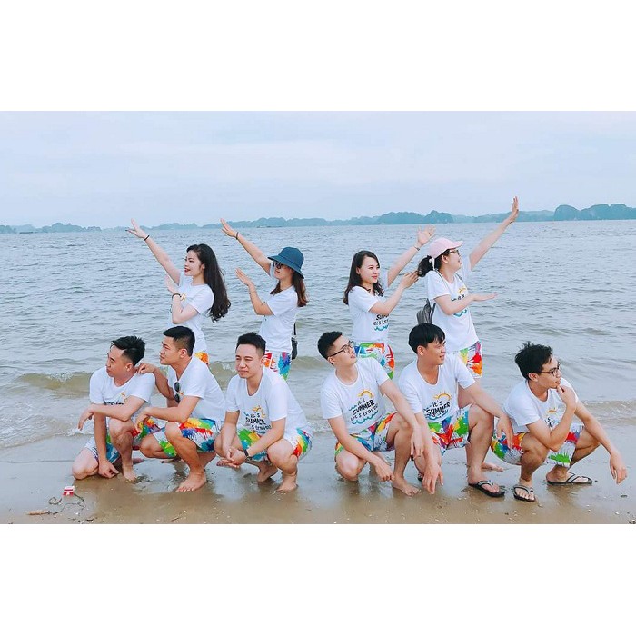 Quần đôi đi biển nam nữ gia đình hội nhóm trẻ em team building nổi bật nhanh khô mẫu vẩy sơn QDB01 | SG | BigBuy360 - bigbuy360.vn