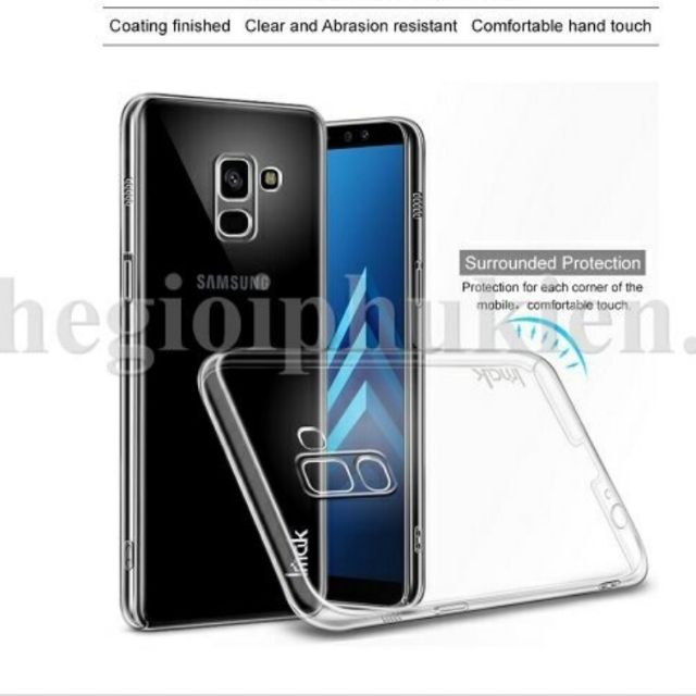Ốp lưng galaxy A8+2018 trong suốt hiệu imak phủ nano không ố vàng