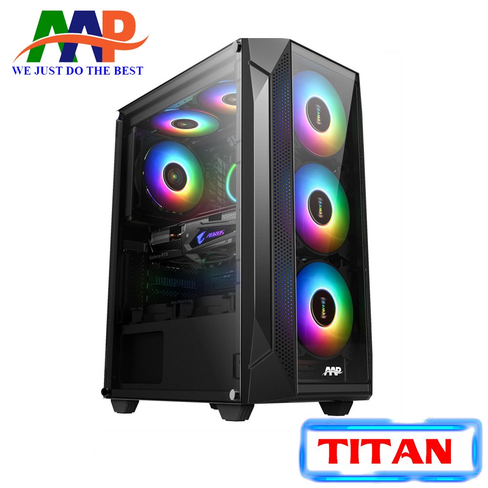 VỎ MÁY TÍNH - CASE AAP TITAN GAMING (Hông + mặt trước kính cường lực)