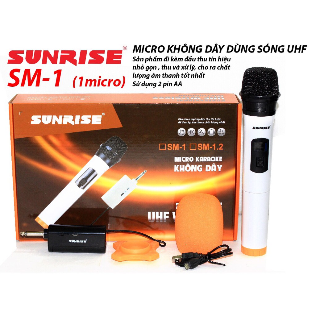 Micro không dây sunrise SM-1 (loại 1 mic) chính hãng