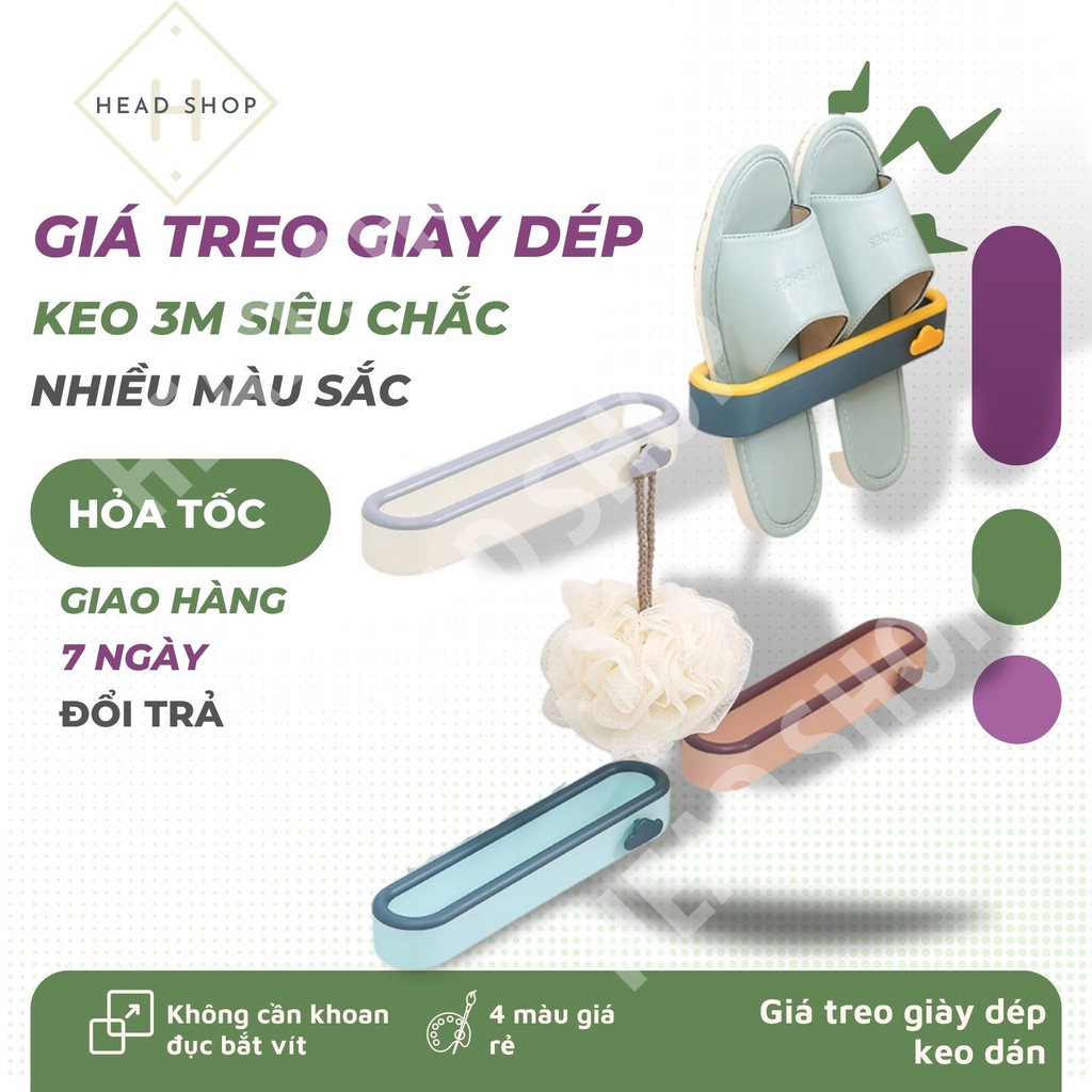 Giá treo giày dép dán tường đẹp đa năng, chịu lực Giá treo dép để dép nhà vệ sinh, phòng tắm dễ thương GD01 HEAD SHOP
