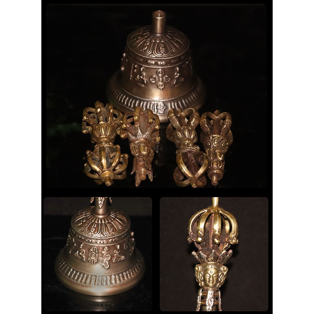 Chuông chày ngũ trí Như Lai - Pháp khí Mật Tông - Phật giáo Tây Tạng