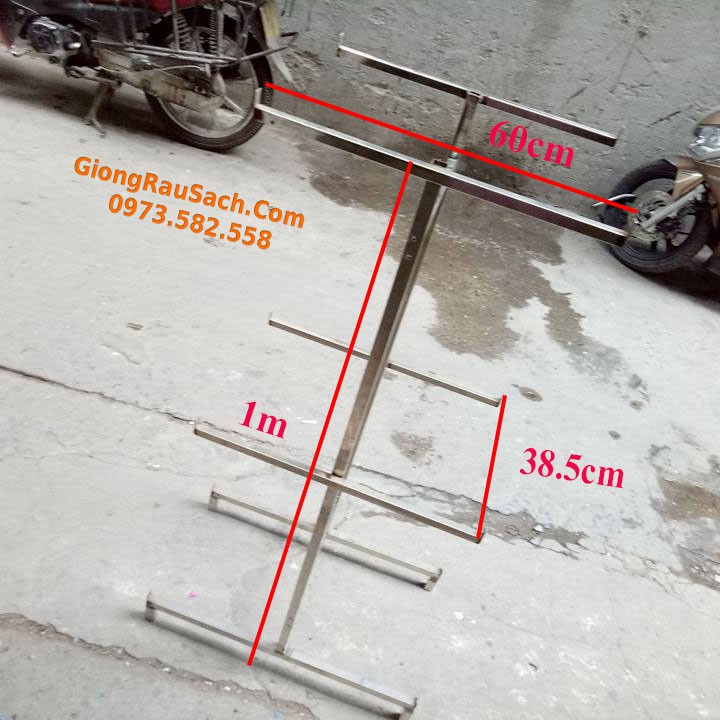 Kệ/ Giá Đỡ Chậu Trồng Rau Sạch, Rau Mầm 3 Tầng 6 Chậu - Không Gồm Chậu