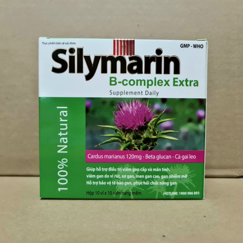 Silymarin B complex Giúp mát gan, lợi mật, tăng cường chức năng gan hộp 100 viên