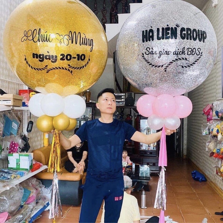 Bóng jumbo kèm chữ theo yêu cầu trang trí sinh nhật 90cm HAPPYKID CBJUMBO