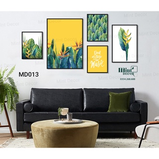 Tranh Hoa Lá Nhiệt Đới - Tranh Canvas Trang Trí Phòng Khách